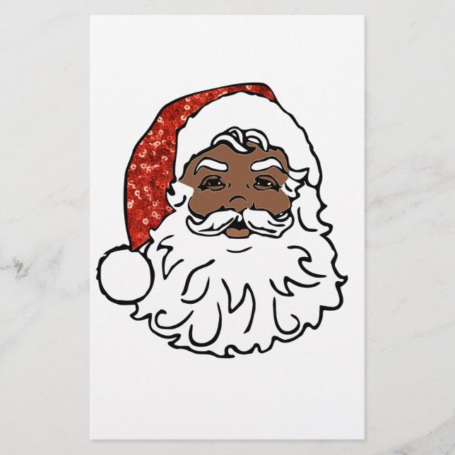 Papeterie paillettes noir santa claus (Devant)