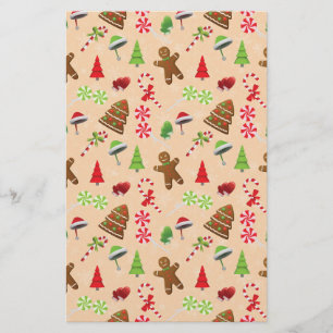 Papeterie Pain d'épices Homme, Bonbons et chapeau santa