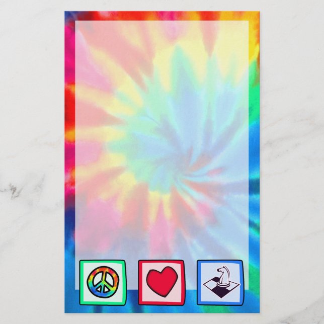 Papeterie Paix, amour, échecs (Devant)