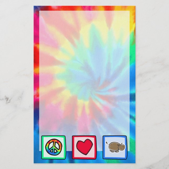 Papeterie Paix, amour, hippopotames (Devant)