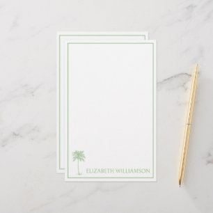 Papeterie Palmetto Palmier Vert Côtiers Personnalisé