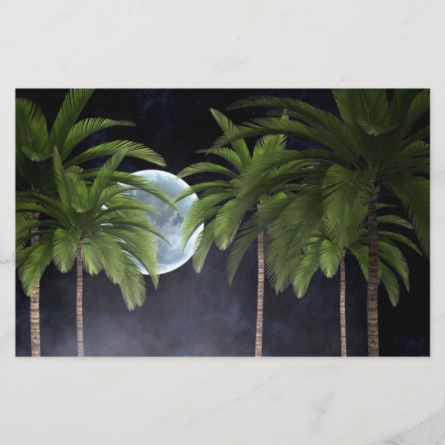 Papeterie Palmiers contre la lune (Devant)