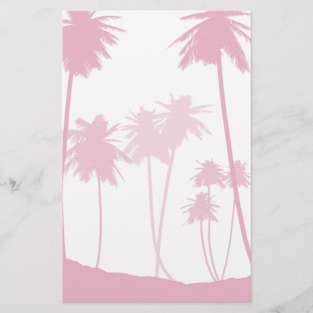 Papeterie Palmiers roses Mariage tropical (Devant)