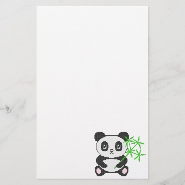 Papeterie Panda à points croisés drôle (Devant)
