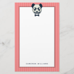 Papeterie Panda Stripes Ajouter votre nom