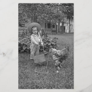 Papeterie Panier à coq adorable des années 1880 dans le jard