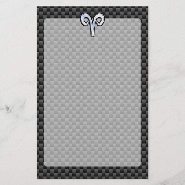Papeterie Panneau Zodiac Silver Aries Black Carbon Fibre Pri (Devant)