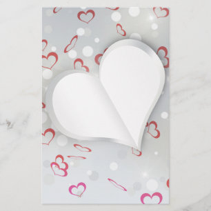 Papeterie Papier 3D plié moderne Coeur - Papier à lettres