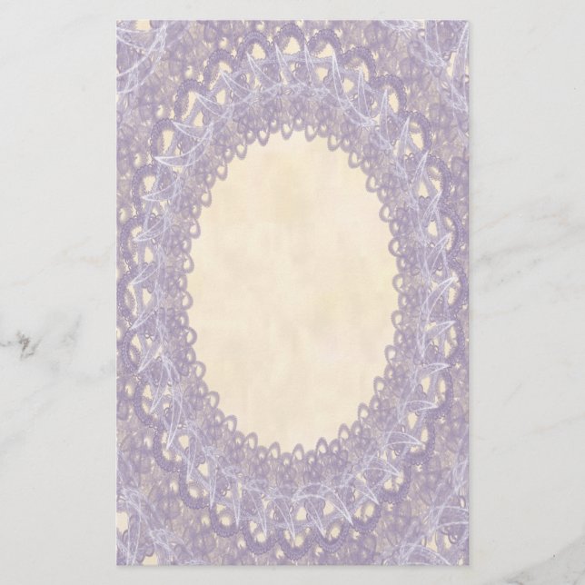 Papeterie Papier à dentelle Mariage Monogram Purple IV (Devant)