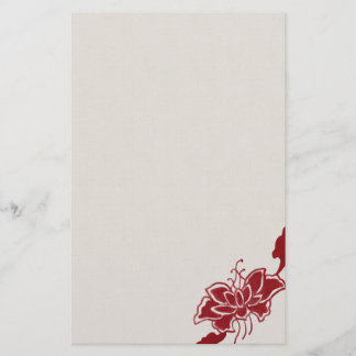 Papeterie Papier à fleurs rouge Lotus