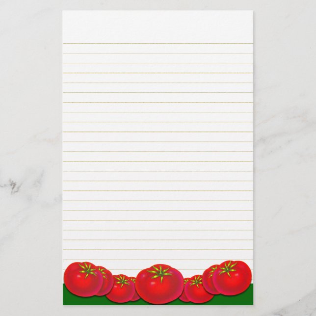 Papeterie Papier à lettres à tomates rouges rétro (Devant)