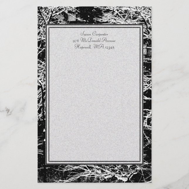 Papeterie Papier à lettres 'Abstrait hiver' (Devant)