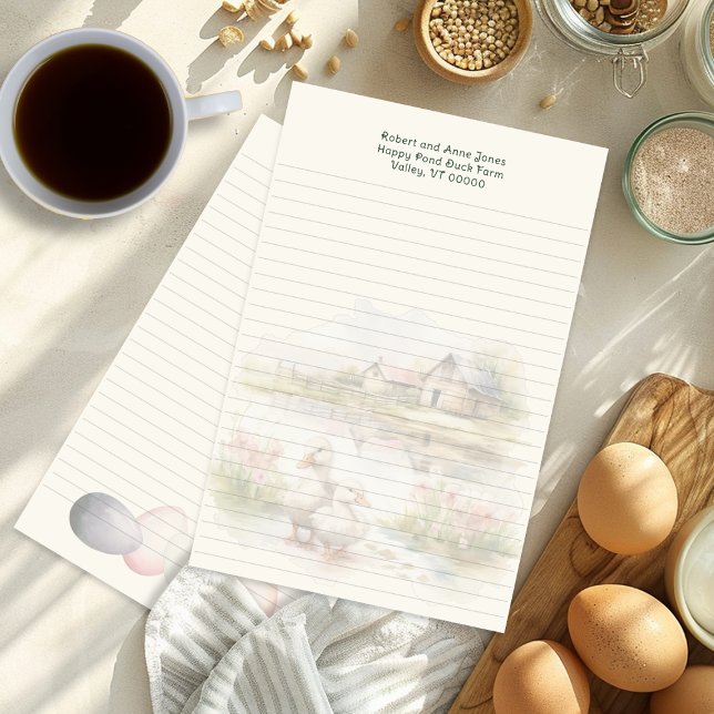 Papeterie Papier à lettres aligné de la ferme champêtre de l (Créateur téléchargé)
