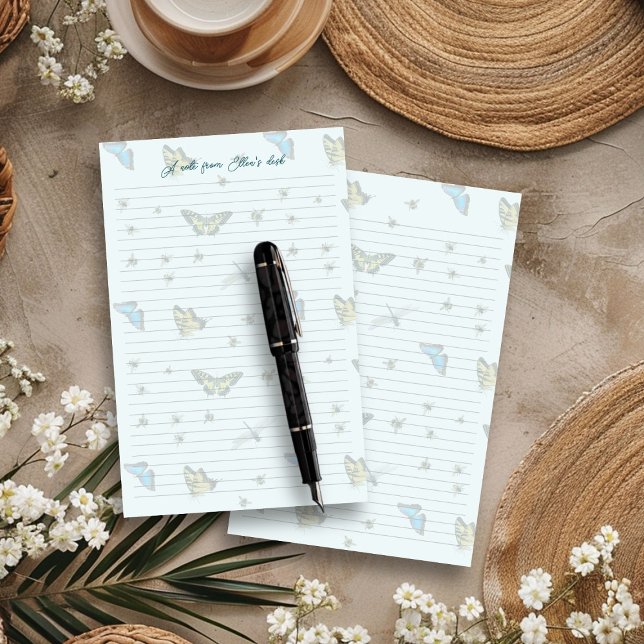 Papeterie Papier à lettres aligné papillon bénéfique pour le (Créateur téléchargé)