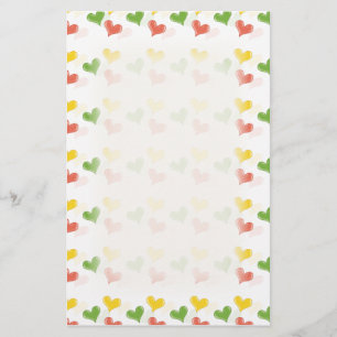 Papeterie Papier à lettres aux coeurs colorés