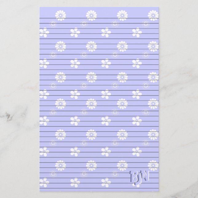 Papeterie Papier à lettres bleu et blanc (Devant)