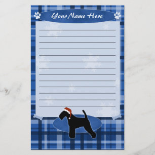 Papeterie Papier à lettres Blue Christmas Welsh Terrier