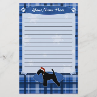 Papeterie Papier à lettres Blue Christmas Welsh Terrier
