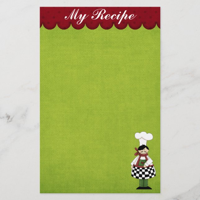 Papeterie Papier à lettres Cute Chef (Devant)