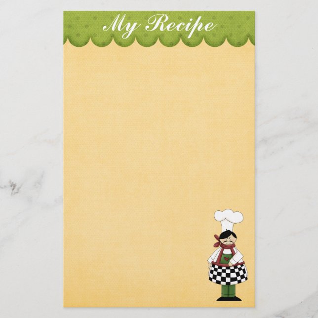Papeterie Papier à lettres Cute Chef (Devant)