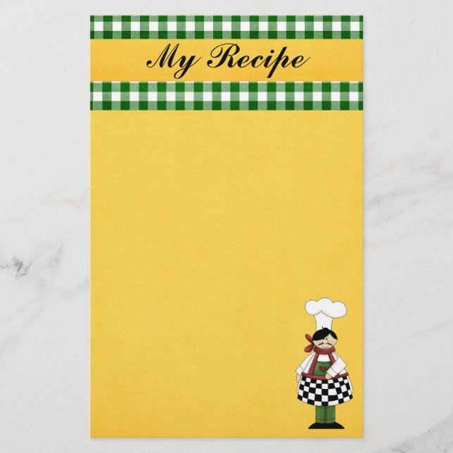 Papeterie Papier à lettres Cute Chef (Devant)