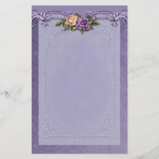 Papeterie Papier à lettres Damas et Rose pourpre