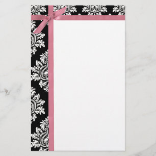 Papeterie Papier à lettres Damas et ruban