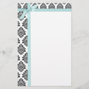 Papeterie Papier à lettres Damas et ruban