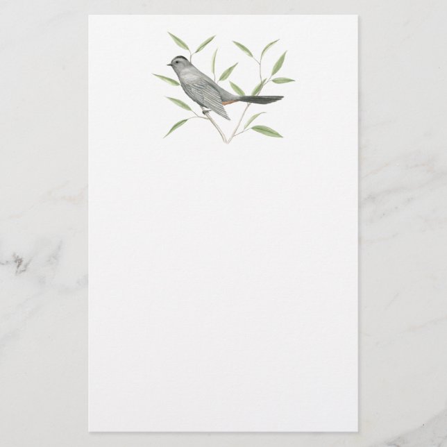 Papeterie Papier à lettres d'art pour oiseaux gris (Devant)