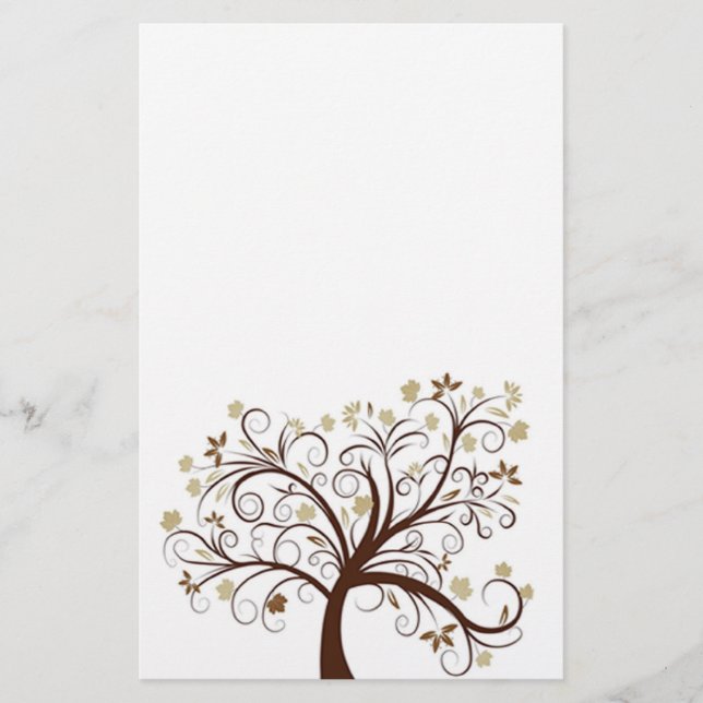 Papeterie Papier à lettres de l'arbre d'automne (Devant)