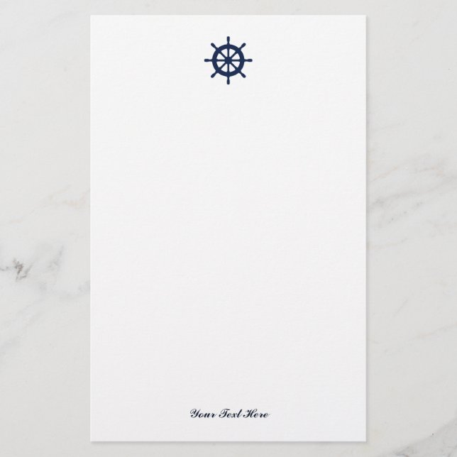 Papeterie Papier à lettres de thème nautique avec logo de ro (Devant)