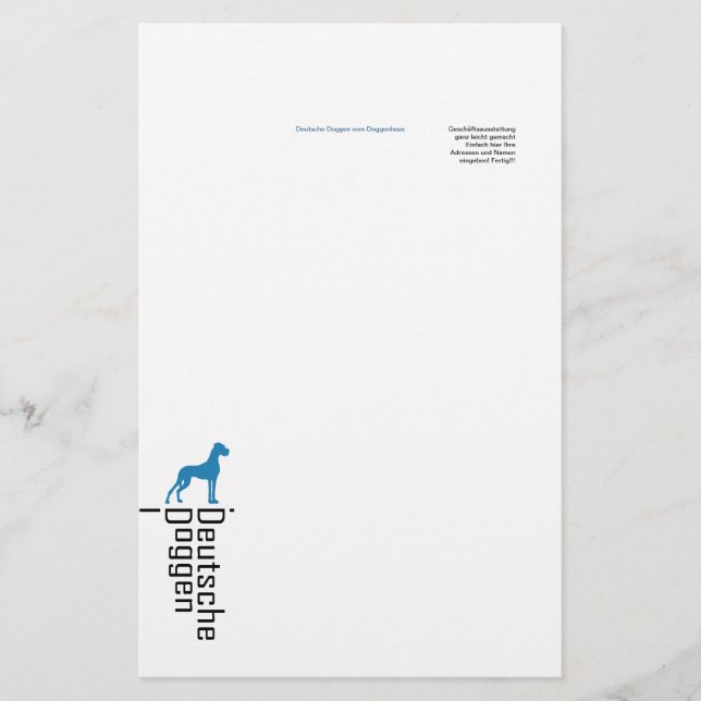 Papeterie Papier à lettres Dogues Allemands (Devant)