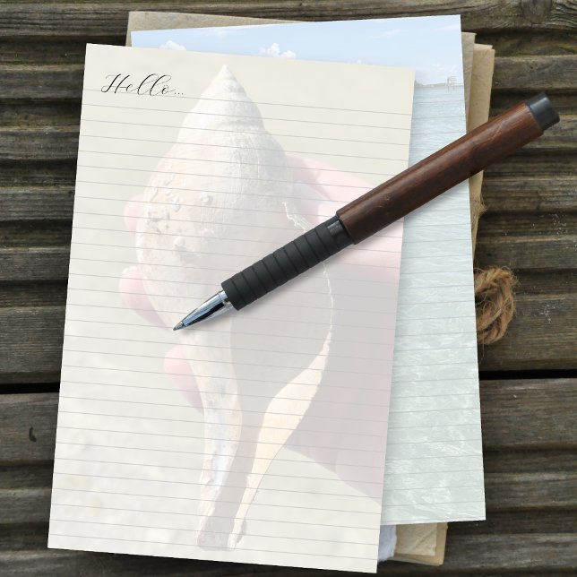 Papeterie Papier à lettres doublé fond océanique coquillage  (Créateur téléchargé)