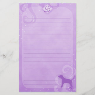 Papeterie Papier à lettres en noir et blanc violet