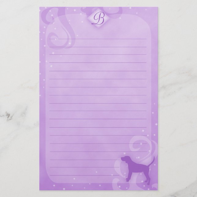 Papeterie Papier à lettres en noir et blanc violet (Devant)