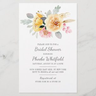 Papeterie Papier à lettres floral aquarelle moderne pour dou