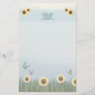 Papeterie Papier à lettres floral Papillon Tournesol