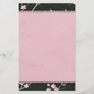 Papeterie Papier à lettres florales rose cerisier