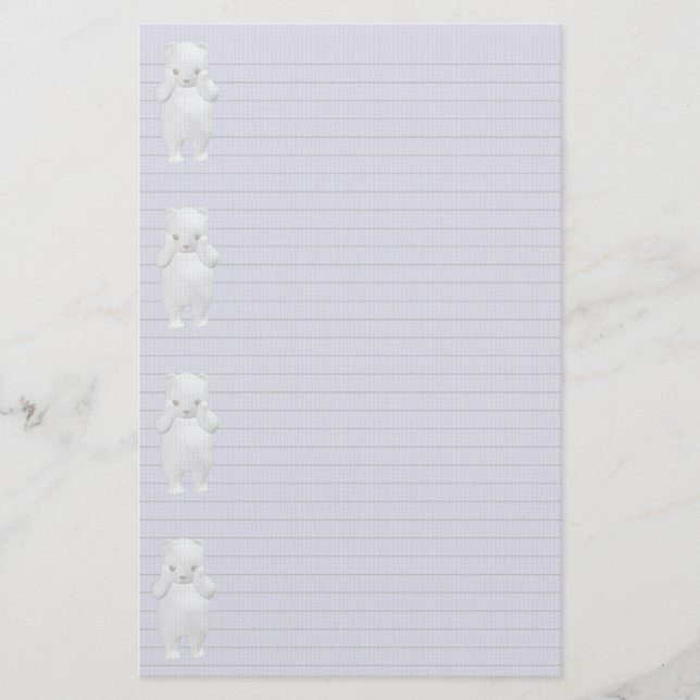 Papeterie Papier à lettres frontière Ours polaire -Lignes fa (Devant)