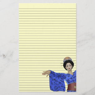 Papeterie Papier à lettres Geisha personnalisable - lignes o