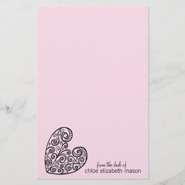 Papeterie Papier à lettres Girly Heart Doodles (Devant)