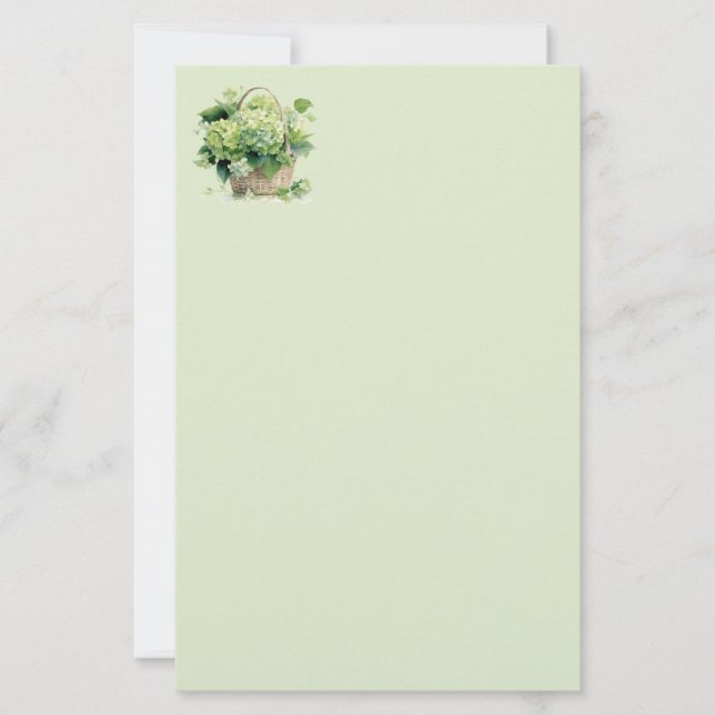 Papeterie Papier à lettres Hydrangea Verte (Devant)