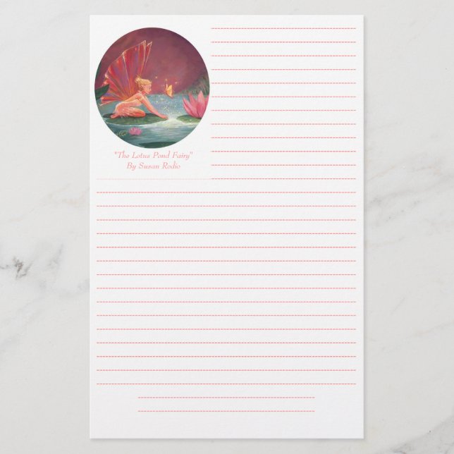 Papeterie Papier à lettres - "L'étang Lotus" (Devant)