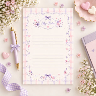 Papeterie Papier à lettres ligné à ruban violet et gingembre