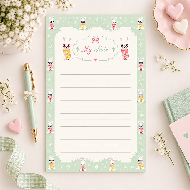 Papeterie Papier à lettres ligné avec de mignons lapins (Créateur téléchargé)