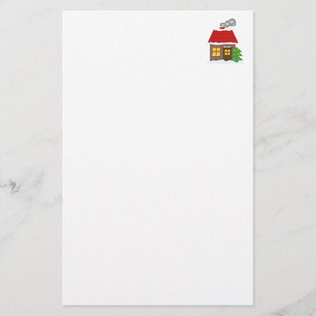 Papeterie Papier à lettres maison de Noël sur mesure (Devant)