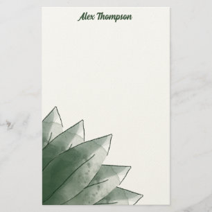 Papeterie Papier à lettres minimaliste aux feuilles vertes
