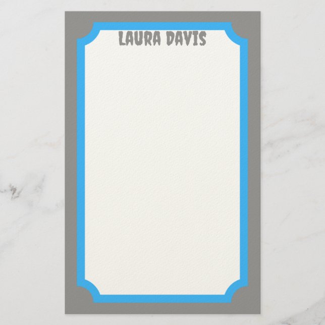Papeterie Papier à lettres moderne bleu (Devant)