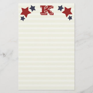 Papeterie Papier à lettres Monogramme K / Initial K Stations