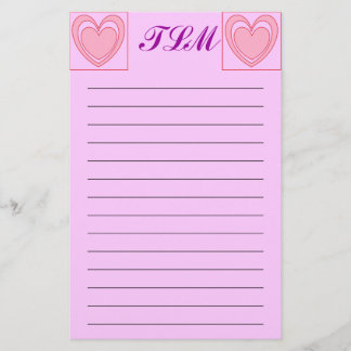 Papeterie Papier à lettres monogrammes Coeur